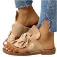 thumbnail image 3 of CEHVOM Sandales Pantoufles Confortables pour Femmes à Bout Ouvert avec Nœud, Chaussures à Talons Bas, 3 of 6