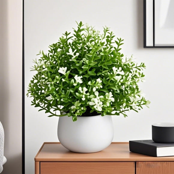 Chmadoxn Home Decor, Indoor Fake Plants Small Simulation Milan Grass Turtle Leaves Lilys Of The Valley Potted Plant Pots Suitable For Bedroom Home Decoration Simulation Plant Plastics potted plants