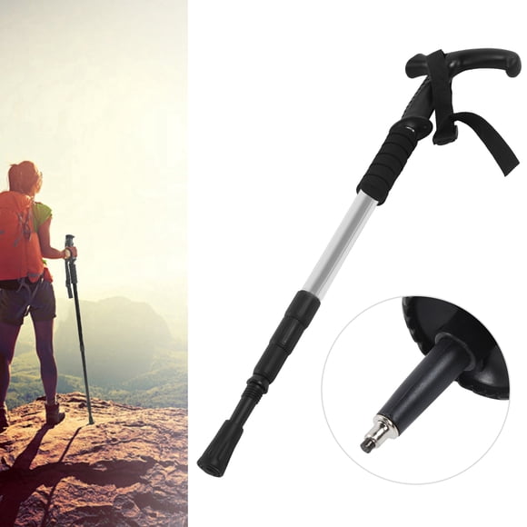 Walking Stick, Outdoor Walking Stick AntiSlip Outdoor Adjustable  for Hiking for Climbing Black,Silver,Red,Blue