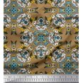 thumbnail image 1 of Soimoi Crepe Silk Fabric Tiles Moroccan Print Sewing Fabric Yard 42 Inch Wide, 1 of 3