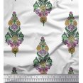 thumbnail image 1 of Soimoi Silk Fabric Leaves & Floral Block Printed Fabric 1 Yard 42 Inch Wide, 1 of 3