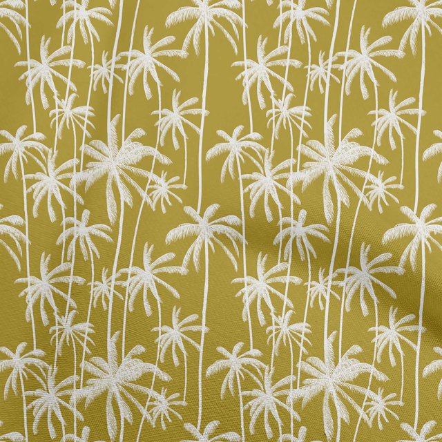 oneOone Cotton Silk Lime Green Fabric Tropical Tree Craft Projects Decor Fabric Printed By The Yard 42 Inch Wide