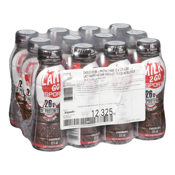 Milk2Go Sport chocolate milk protein shake 325ml/11 oz Bottles (12/CASE) Post-Workout Recovery Drink