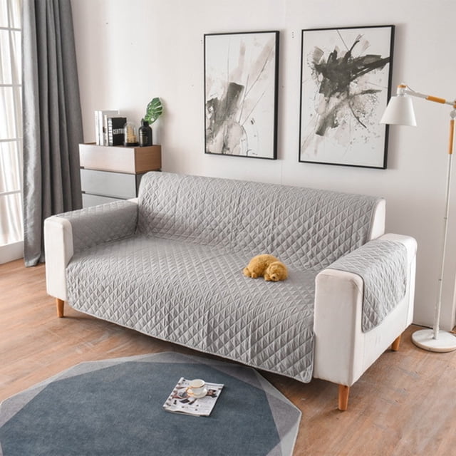EGNMCR Housse de Canapé Réversible pour Coussin Housse de Canapé Sofa pour Chiens Protège-Meubles Résistant à l'Eau avec Bâtons en Mousse Sangles Élastiques pour Animaux Chats, Cadeau
