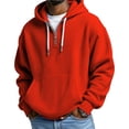 thumbnail image 2 of Yuyuzo Mens Hoodies Quarter Zip Drawstring Long Sleeve Shirts Casual Textured Loose Sweatshirts Pullover with Pockets, 2 of 5
