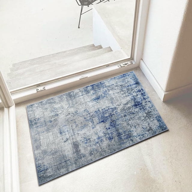 JV Home Area Rug Elegance Grey Blue 2'x3'3" Washable Carpet Anti Slip