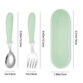 thumbnail image 3 of 2pcs Stainless Steel Baby Tableware Set Portable Baby Spoon And Fork Set With Storage Box Cute Baby Cutlery Set Self Feeding Learning Dishwasher Baby Equipment For Chil, 3 of 5