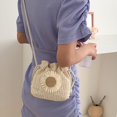 thumbnail image 4 of CHOK 1Pcs Fashion Women Knitting Sunflower Straw Shoulder Bag Drawstring Bucket Pouch, 4 of 10