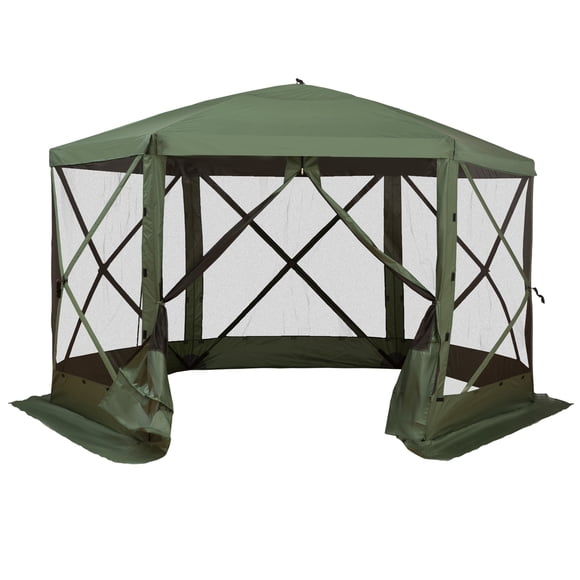Outsunny Tente Moustiquaire Hexagonale Automatique à Déploiement Rapide Abri de Camping Vert