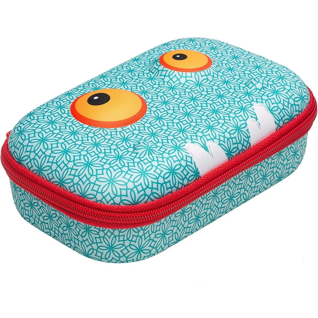 ZIPIT Boîte à Crayons/rangement Bête, Coque Rigide, 8,2 Pouces x 5 Pouces x 3,15 Pouces, Monster Face, Motif Bleu (ZBB-BP)