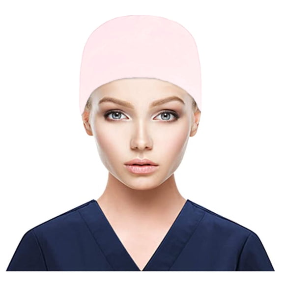 Outfmvch Winter Hats For Women Beanie Scrub Cap With Buttons Bouffant Hat With Sweatband For Womens And Mens Winter Hats For Men Pink One Size