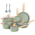 thumbnail image 1 of DishDelight Induction Nonstick Pots and Pans Set, 12 Piece Kitchen Cookware Sets, Nonstick Granite Frying Pan Set, Green, 1 of 8
