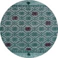 thumbnail image 1 of Ahgly Tapis Rond Abstrait Bleu Foncé Gris Bleu Abstrait, 3 Pieds Rond, 1 of 6