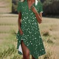 thumbnail image 1 of Ovzne Robes d'Été pour Femmes 2025 Robe pour Femme Mode Femmes Imprimé à Pois Col en V Manches Courtes Robe Ample et Confortable Robe de Printemps Manches Courtes Imprimée Liquidation, 1 of 6