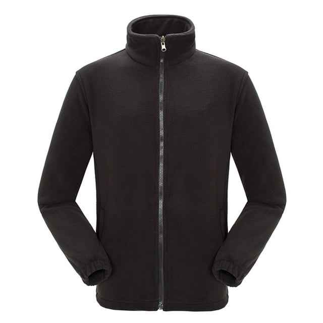 LSLJS Women's Warm Double-sided Fleece Jacket with Thickened Outdoor Charging Jacket Inner Liner( Black, L)