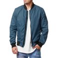 thumbnail image 1 of Kmbangi Men's Bomber Flight Jacket Casual Patchwork Fall Winter Coats Zipper Closure Outwear, 1 of 5