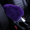 thumbnail image 2 of fastboy Car Seat Armrest Box Pad Wool Cover Winter Warm Pad Car-Styling Decoration Auto Accessories purple 1Set, 2 of 6
