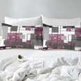 thumbnail image 4 of YST Abstract Geometric Sheet Set For Girls Full Pink Glitter Bling Sequins Check Bed Sheets,Black Grey Stripes Grids Sheets Starry Sky Geometry Fitted Sheet + Flat Sheet + 2 Pillow Cases, 4 of 5