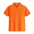 thumbnail image 1 of Sunnyoo Teen Boys Shirt Solid Short Sleeve Button-Up Polo Shirts, 1 of 3