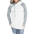 thumbnail image 1 of Women Hoodie Sweatshirt Long Sleeve Spliced Color Casual Pullover Tops with Pockets, 1 of 2