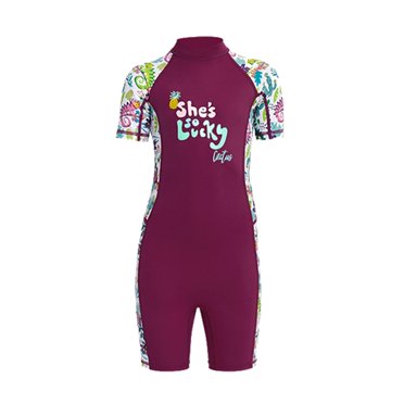 Neoprene -Piece Swimsuit Toddlers Girls Beachwear Wetsuit L