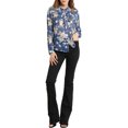 thumbnail image 2 of INSPIRE CHIC Women's Ruffle Collar Long Sleeve Button Down Floral Shirt, 2 of 6