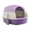 thumbnail image 4 of Milaget Hooded Cat Litter Boxes with Lid, Pet Litter Boxes with Lid, Fully Enclosed Cat Violet, 4 of 9