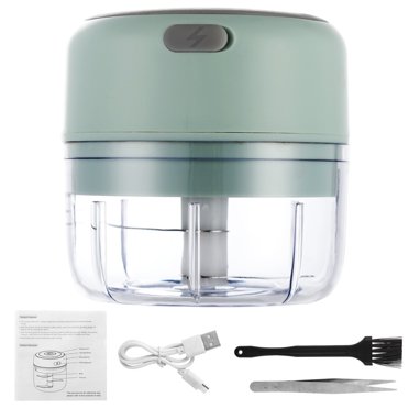 Electric Mini Garlic Grinder, 100ML Portable Veggie Chopper, 1200mAh USB Garlic Mincer with Cleaning Brush & Tweezers, Wireless Small Food Processor for Ginger Chili Fruits Vegetables