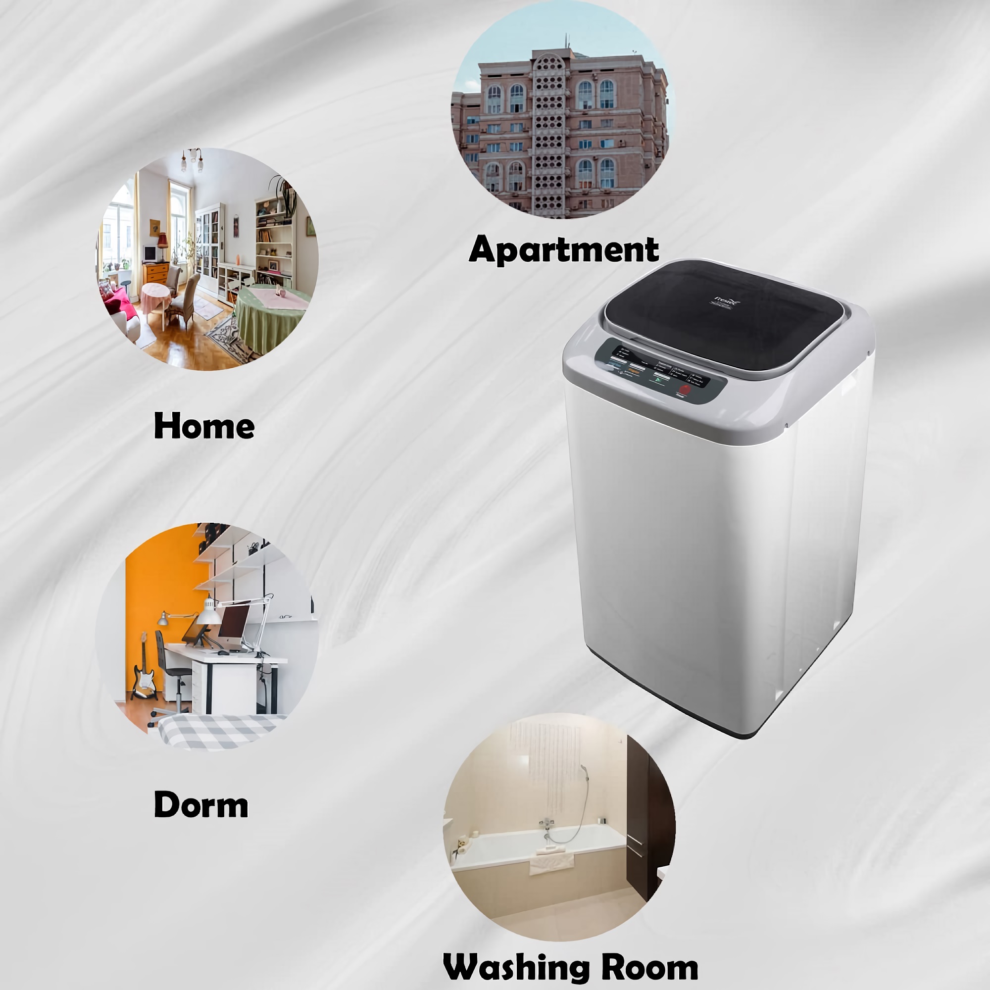 Portable Washing Machine, 0.84 cu.ft. Fully-Automatic Washer with