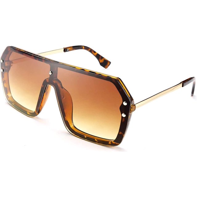 FEISEDY Classic Siamese One Piece Sunglasses Nice Rimless Stylish Retro Design for Women Men B2574