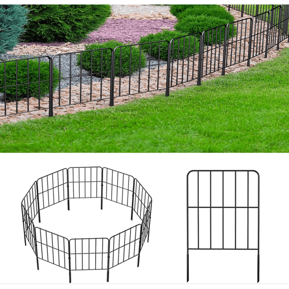 25Pack Garden Fence 27ft Rustproof Metal Wire Fencing Border Animal Barrier