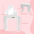 thumbnail image 3 of Qaba Ensemble de Coiffeuse avec Tiroir et Chaise pour 3 à 6 Ans, Blanc, 3 of 8
