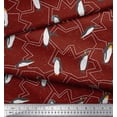 thumbnail image 2 of Soimoi Red Heavy Canvas Fabric Penguin Ocean Print Sewing Fabric Yard 58 Inch Wide, 2 of 3