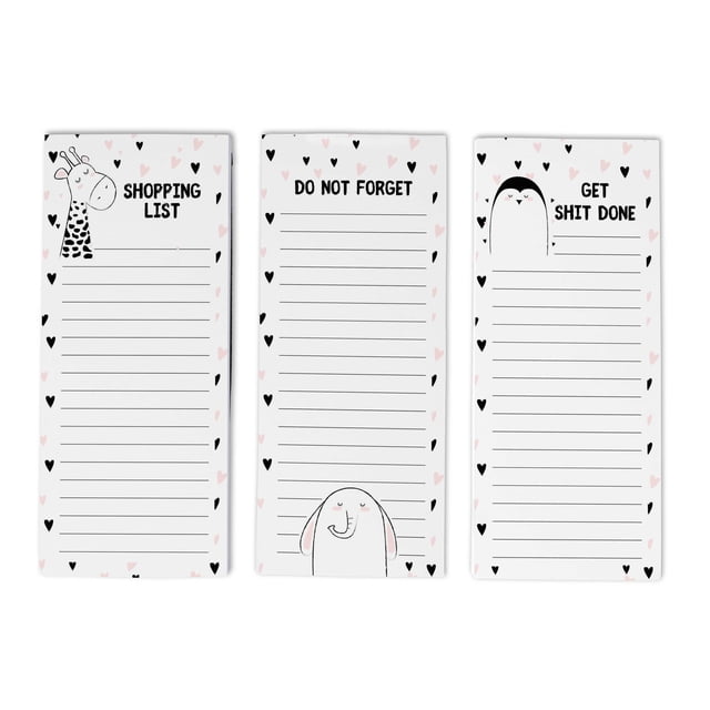 Inkdotpot Lot de 3 Blocs-Notes Magnétiques pour Réfrigérateur pour Liste de Choses à Faire - Blocs Mémo Magnétiques pour Réfrigérateur - (50 Feuilles Chacun) - Sl