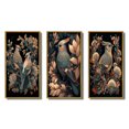 thumbnail image 2 of Designart « Tons Rétro Délavés Cardinal Oiseau II » Animaux Oiseau Ensemble d'Art Mural Encadré de 3 - Ensemble de Toiles Encadrées Oiseau Rouge pour Déco de Salon, 2 of 6