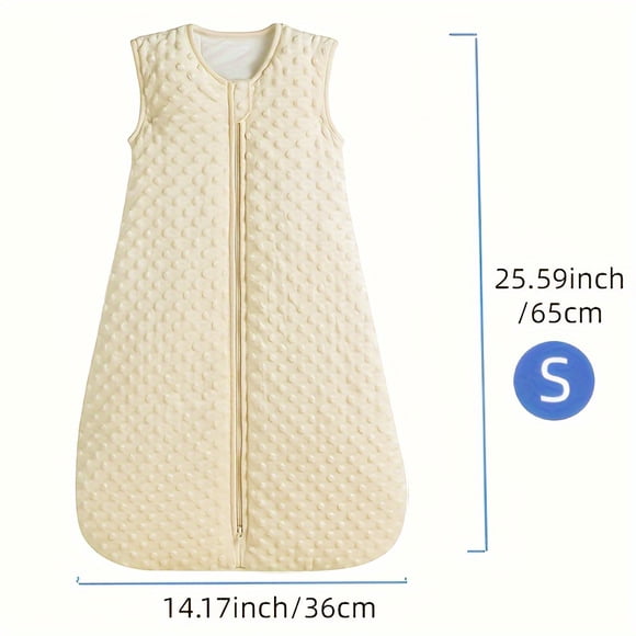 Super Soft Cotton Baby Sleeping Bag 2.5 TOG With 2-Way Zipper Winter And Spring Sleep Sack For Boys & Girls 0-2 Years Old! Plush Minky Dot For Infants And Toddlers,Apricot,M