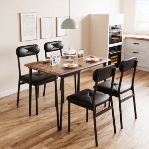 BeesClover Dining Table for 4, Kitchen Table and Chairs for 4, Dining Room Furniture for Breakfast Nook, Apartment,Home Office