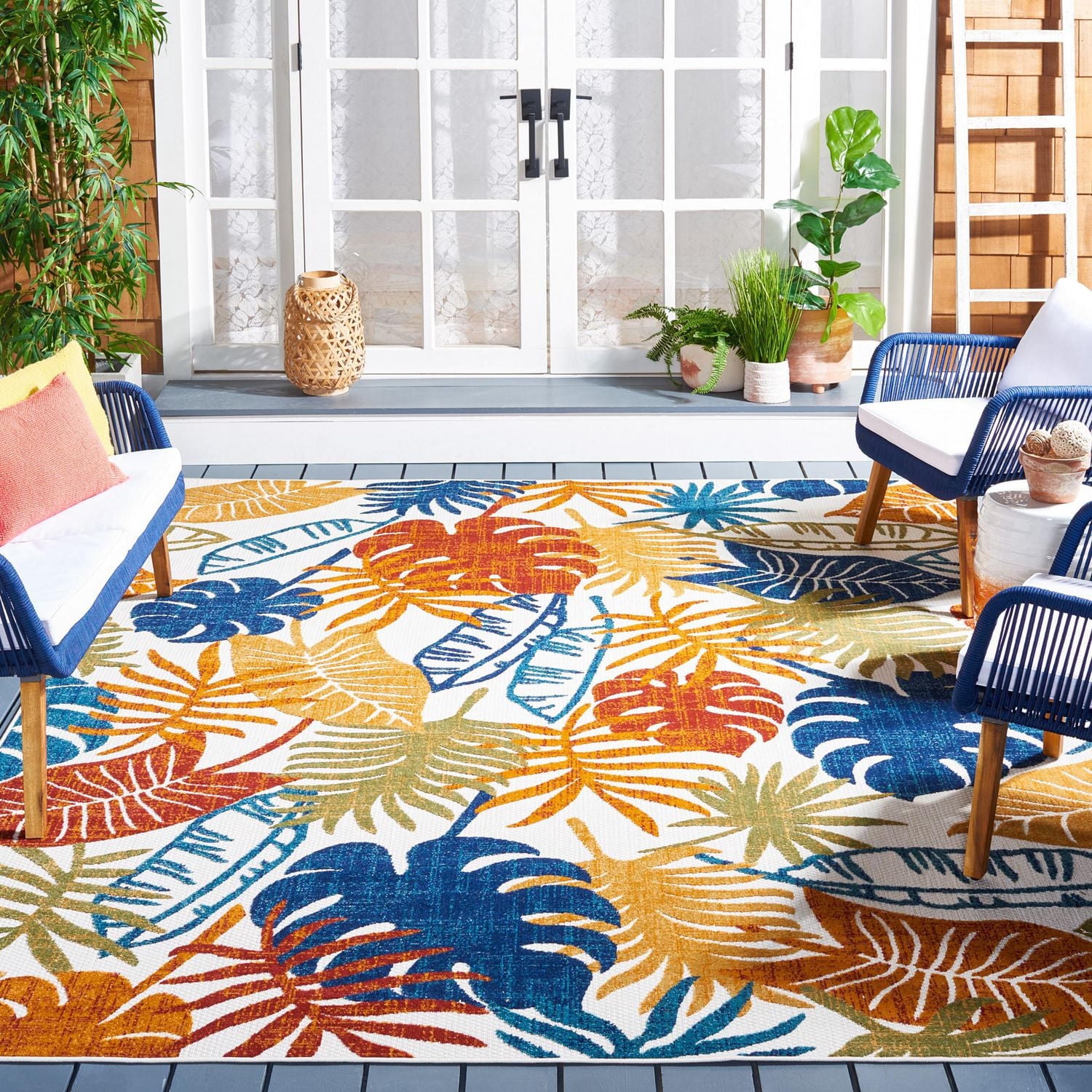 SAFAVIEH Cabana Kuzman Floral Outdoor Area Rug