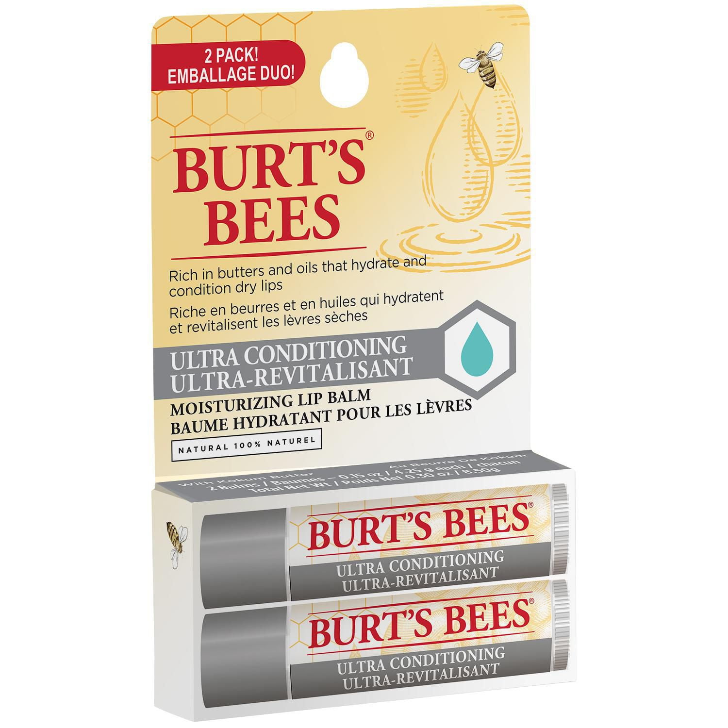 Baume ultra-revitalisant pour les lèvres d’origine naturelle à 100 % au beurre de kokum de Burt’s Bees®,