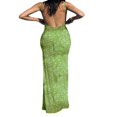 thumbnail image 4 of Robe Longue Maxi Sans Manches à Bretelles Spaghetti Découpée à Imprimé Floral pour Femmes, 4 of 5