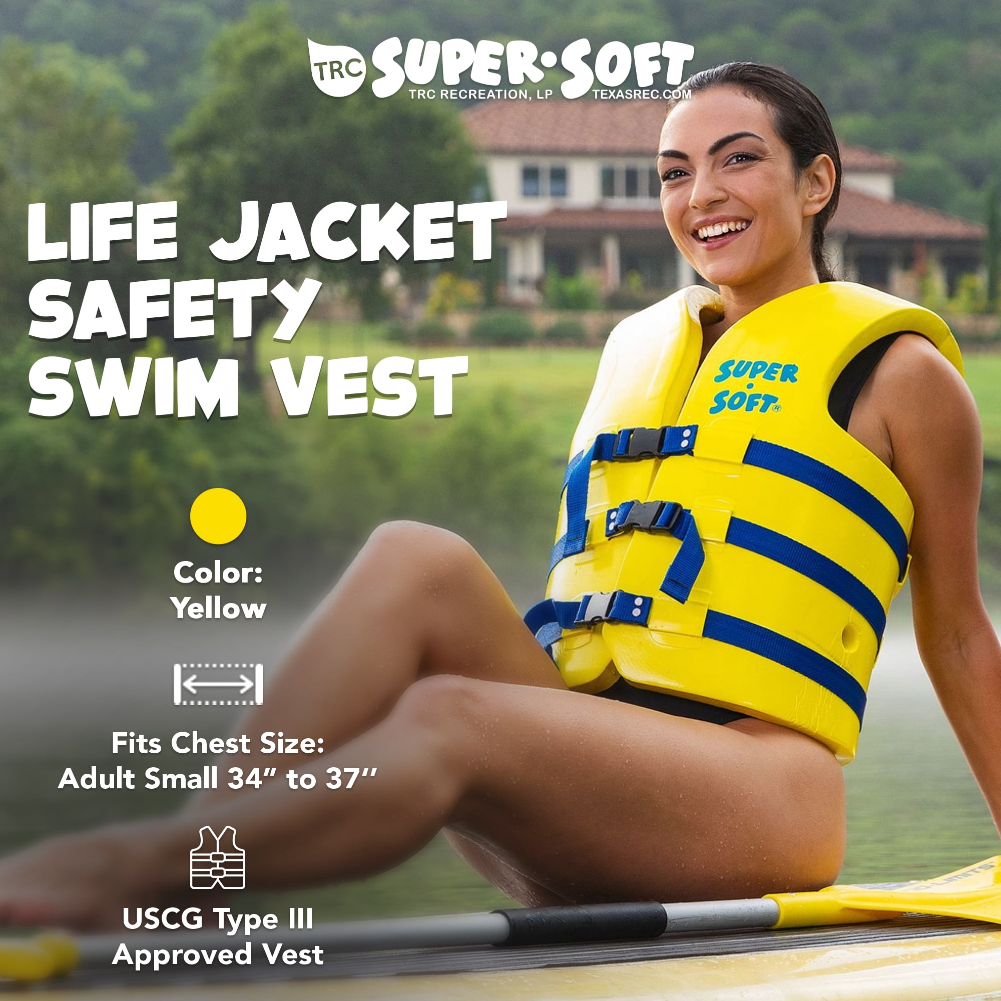 TRC Recreation Super Soft Small Life Jacket Vinyl Coated Foam Swim