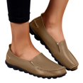thumbnail image 2 of B91xZ Chaussures pour Femmes Classiques Bout Rond Fermé Ballerines Confortables Décontractées Chaussures de Danse, Kaki 7.5, 2 of 5