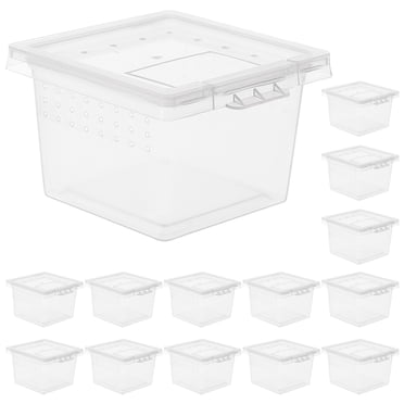 KAKOWELY 20Pcs Reptile Breeding Box Multi-use Turtle Cage Reptile Breed Box Reptile Breeding Case,2.68X"X2.17"X1.77"