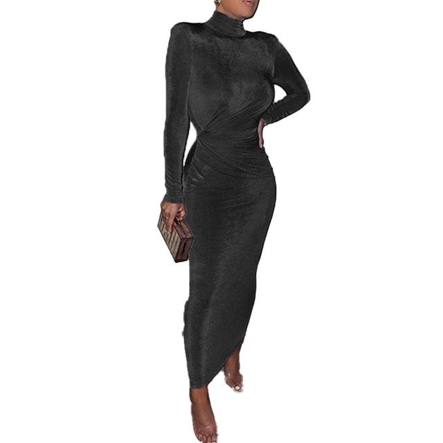 U.Vomade Combinaison Longue Aguichant pour Femmes à Manches Longues, Col Montant, Mode, Simple, Couleur Unie, au-Dessus du Genou, Élégante, Pyjama Aguichant, Robe de Fête d'Anniversaire