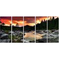 thumbnail image 3 of Tableau mural très large Design Art Bord Paysage Rivière des rocheuses au couchée de soleil, 3 of 3