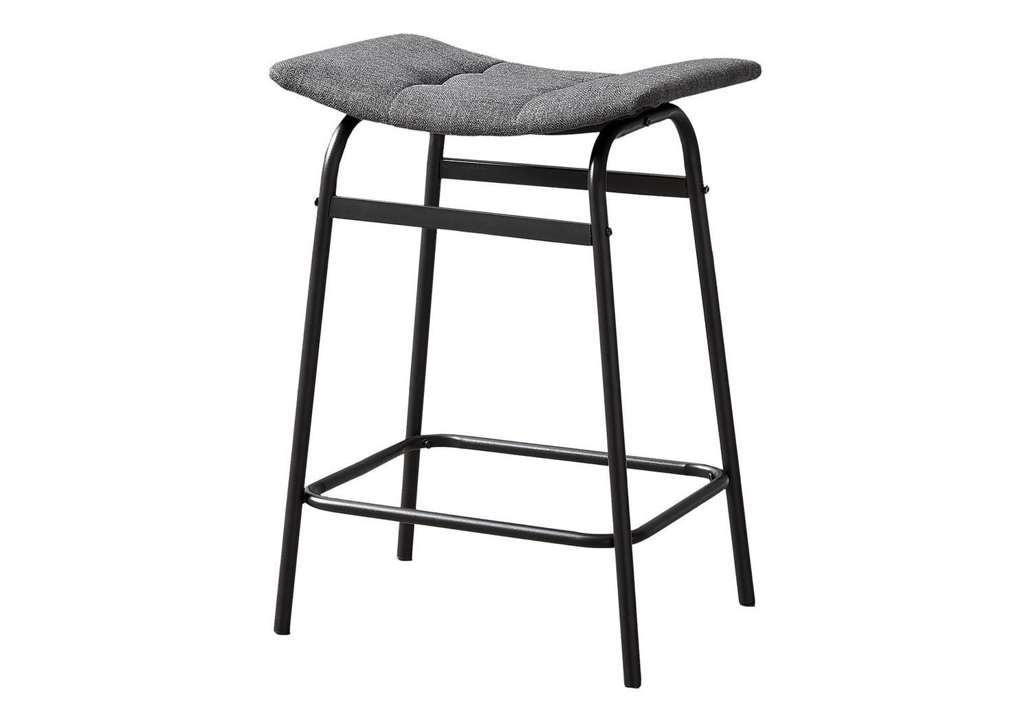 Monarch Specialties  Tabouret De Bar, Hauteur Du Comptoir, Ensemble De 2, Cuisine, Aspect Cuir Noir, Métal Noir, Contemporain, Moderne