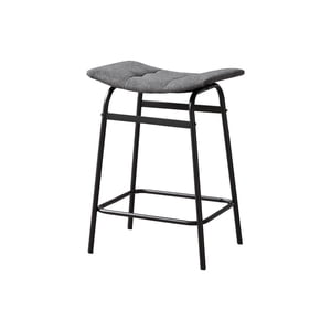Monarch Specialties Barstool, Counter Height, Set Of 2, Kitchen, Black Leather Look, Black Metal, Contemporary, Modern
