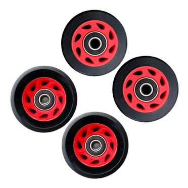 jinwen 4 Roues de Patinage à Roulettes - Roues Résistantes Patins à Roulettes à Double Rangée Accessoires Noir+rouge