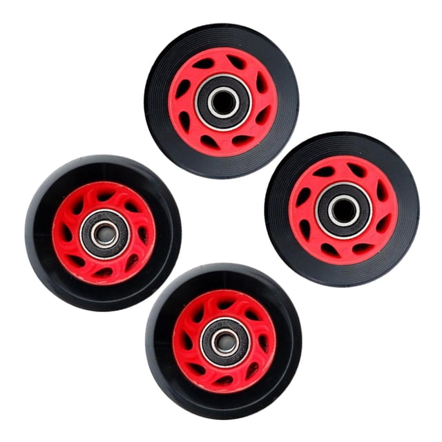 jinwen 4 Roues de Patinage à Roulettes - Roues Résistantes Patins à Roulettes à Double Rangée Accessoires Noir+rouge