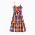 thumbnail image 2 of PatPat Family Matching Sets Preppy Style Solid Color Polo Shirt or Colorful Plaid Ruffle Hem Belted Strap Dress, 2 of 5